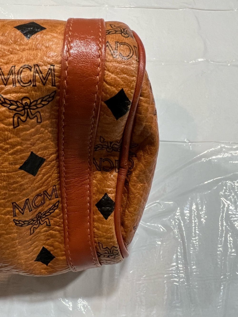 MCM vintage Cognac Monogram Cylinder Bag - Picture 15 of 16